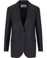 Prada - Blazer Boutonné À Motif De Chevrons - Lyst