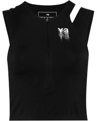 Y-3 - Logo-print Cropped Performance Top - Lyst