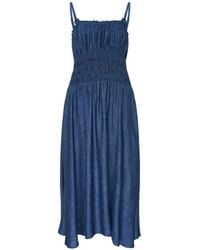Rag & Bone - Miramar Slink Camelia Smocked Midi Dress - Lyst