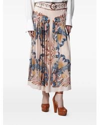 FARM Rio - Belted Floral Midi Skirt - Lyst