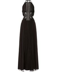 Alberta Ferretti - Embroidered Tulle Maxi Dress - Lyst