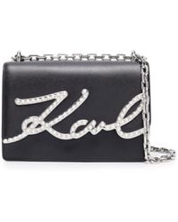 Karl Lagerfeld - K/signature Leather Shoulder Bag - Lyst