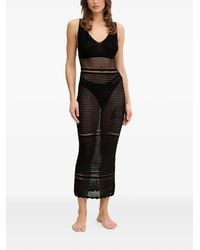 Guess - Openwork Knitted Long Dress - Lyst