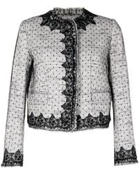 Shiatzy Chen - Lace-Embellished Tweed Jacket - Lyst