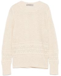 D.exterior - Open-Knit Pointelle-Trim Sweater - Lyst