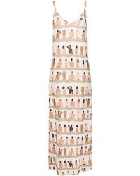 Amir Slama - Graphic-Print V-Neck Maxi Dress - Lyst