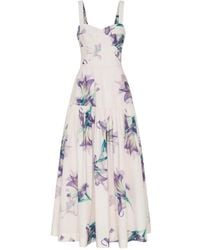 Nicholas - Floral-Print Tiered Midi Dress - Lyst