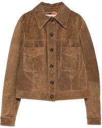 Blanca Vita - Pocket Button Leather Jacket - Lyst