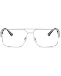 Versace - Brille Mit Eckigem Logo - Lyst