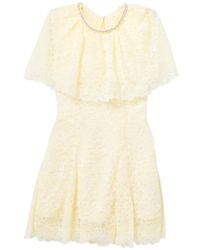 Self-Portrait - Crystal-Embellished Lace Mini Dress - Lyst