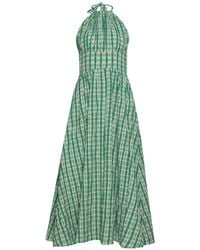 Rosie Assoulin - Halterneck Checked Midi Dress - Lyst