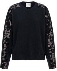 Nude - Sequin-Embellished V-Neck Sweater - Lyst