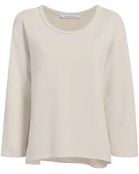 Another Tomorrow - Scoop-Neck Jersey Top - Lyst