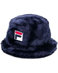Fila Faux-fur Logo Bucket Hat - Blue