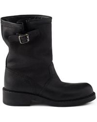 Prada - Leather Mid-Calf Boots - Lyst