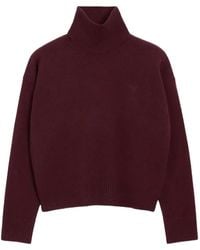 Ami Paris - Jersey Ami de Coeur de lana con cuello alzado - Lyst