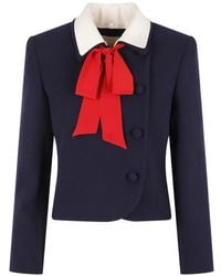 Valentino Garavani - Bow-Detail Wool Jacket - Lyst