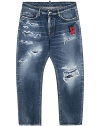 DSquared² - Bro Ripped Cropped Jeans - Lyst