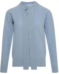 Fracomina - Pussy-Bow Ribbed-Knit Sweater - Lyst