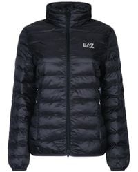 EA7 - Quilted Logo-Print Jacket - Lyst