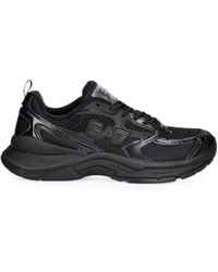 EA7 - Mesh-Panelled Logo-Patch Sneakers - Lyst