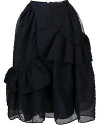 Cecilie Bahnsen - Textured Tiered Midi Skirt - Lyst