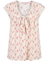 Kristina Ti - Floral-Print Tie-Fastening Top - Lyst