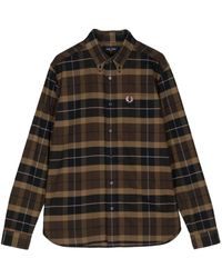 Fred Perry - Embroidered-logo Check-print Shirt - Lyst