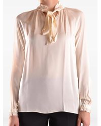 Michael Kors - Tie-Neck Ruffled Blouse - Lyst