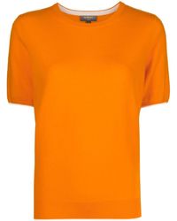 N.Peal Cashmere Round-neck Cashmere T-shirt - Orange