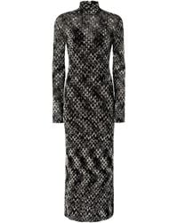 Missoni - Midi-Jurk Met Hoge Hals En Patroon - Lyst