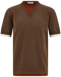 Ferragamo - Gestricktes T-Shirt Im Layering-Look - Lyst