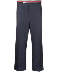 Thom Browne - Pantalones capri con banda RWB - Lyst