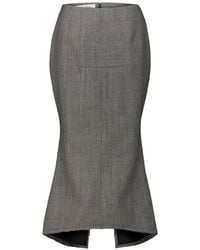 MATIERES FECALES - Madame Prince Of Wales Check Frayed Midi Skirt - Lyst