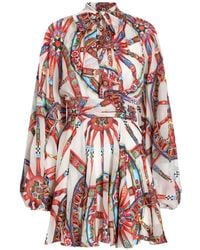 Dolce & Gabbana - Carretto-Print Devoré Twill Dress - Lyst