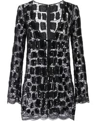 Elisabetta Franchi - Abito Corto Con Paillettes - Lyst