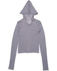 Rick Owens - Cropped Hooded Bib Long-Sleeve T-Shirt - Lyst