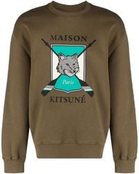 Maison Kitsuné - Logo-Print Cotton Sweatshirt - Lyst