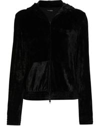 Balenciaga - Velvet Zip-Up Hoodie - Lyst