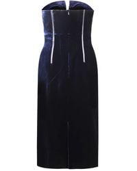 Tom Ford - Strapless Velvet Midi Dress - Lyst