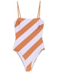 Zimmermann - Indra Stripe-Print Swimsuit - Lyst