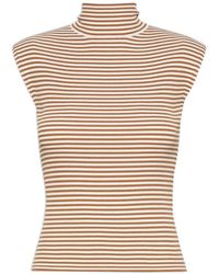 Max Mara - Pull Sans Manches En Crêpe Viscose À Col Polo - Lyst