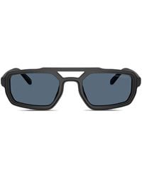 Emporio Armani - Matte Rectangle Sunglasses - Lyst