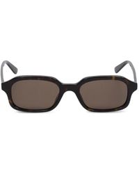 McQueen - Tortoiseshell-Effect Rectangle-Frame Sunglasses - Lyst