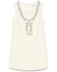 Self-Portrait - Crepe Bow Mini Dress - Lyst
