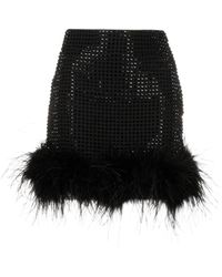 Loulou - Crystal-embellished Feather-trimmed Miniskirt - Lyst