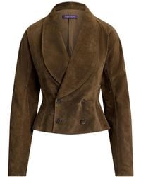 Ralph Lauren - Trudie Double-Breasted Suede Jacket - Lyst