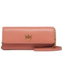 Pinko - Chain-Strap Leather Wallet - Lyst