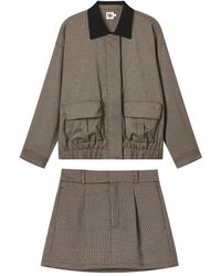 B+ AB - Geruit Jack En Mini-Rok - Lyst