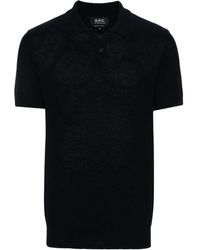 A.P.C. - Jay Open-knit Polo Shirt - Lyst